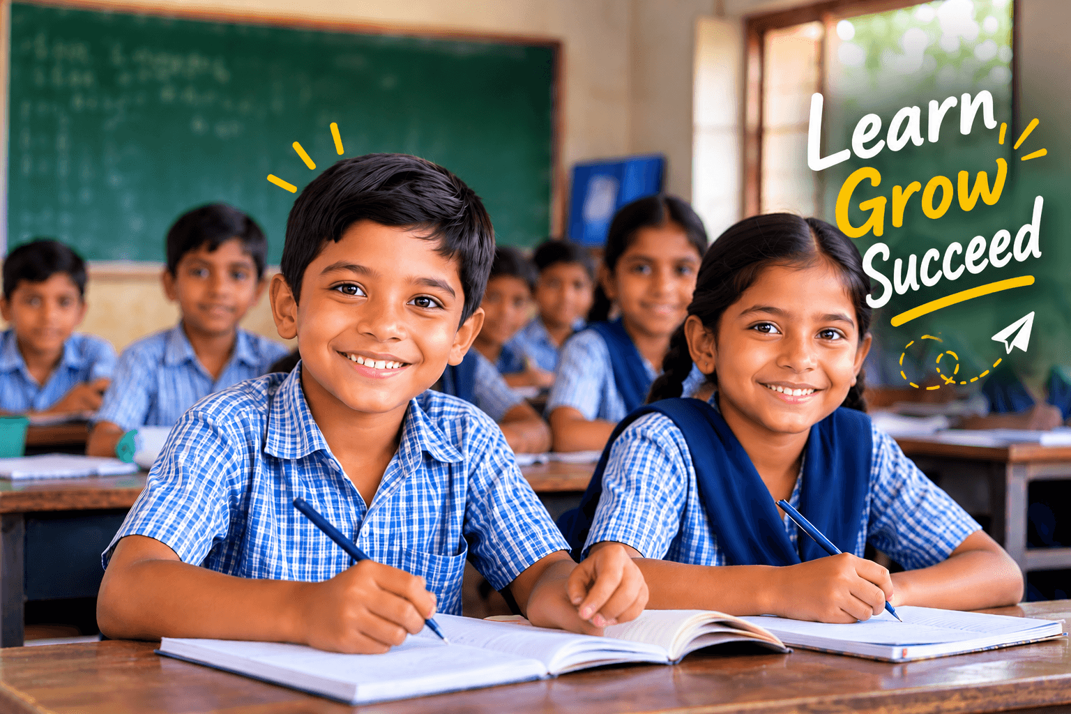 Students learning with joy at Goal Seek Minority School Khariodih